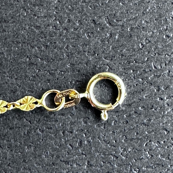14K Gold Stamped Necklace/ Golden Clef/ Made in Italy - Picture 15 of 15